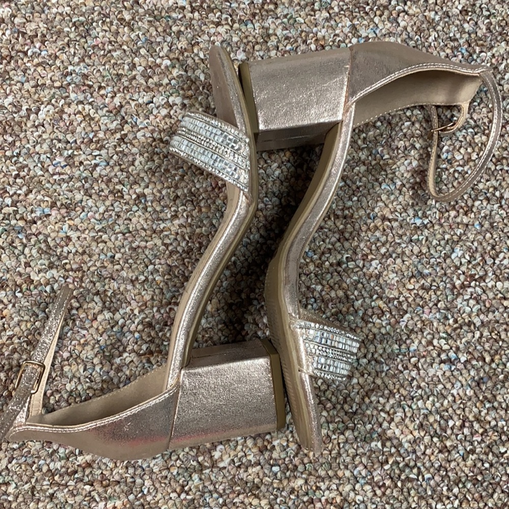 City classified open toe gold heels. 2” heels 8